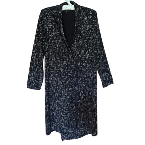 J. Jill Dresses & Skirts - J. JILL Wearever Women’s Black White Polka Dot Faux Wrap Jersey Dress Size PL